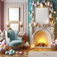 easter decoration with easter eggs