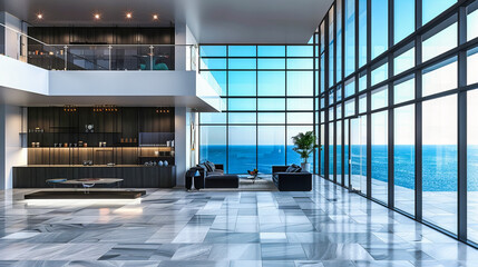 Luxury Modern Home with Stunning Sea View, Comfortable Furniture, and Spacious Design for an Elegant Lifestyle
