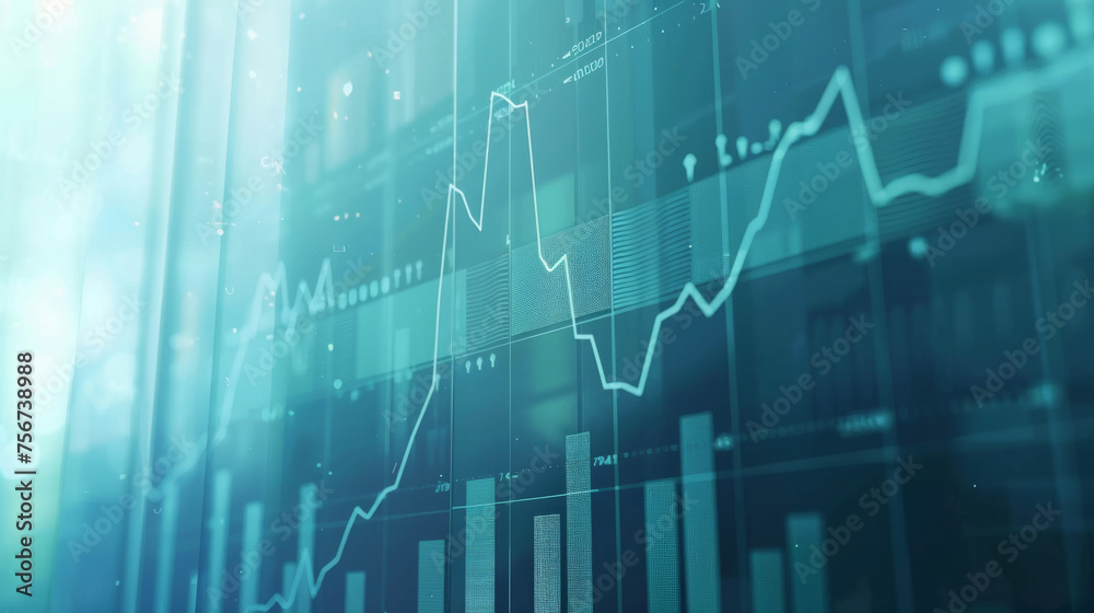 Poster Abstract financial graph on digital background
