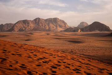 A view of the Wadi Rum desert in Jordan.