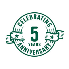 Fototapeta premium 5 years logo design template. 5th anniversary vector and illustration.