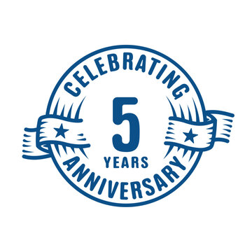 5 years logo design template. 5th anniversary vector and illustration.