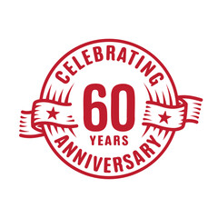 60 years logo design template. 60th anniversary vector and illustration.