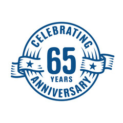 65 years logo design template. 65th anniversary vector and illustration.