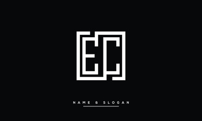 Fototapeta premium EC, CE, E, C, Abstract Letters Logo monogram