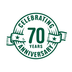 70 years logo design template. 70th anniversary vector and illustration.