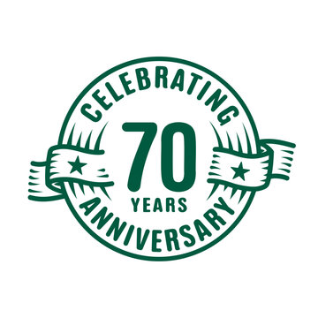 70 years logo design template. 70th anniversary vector and illustration.