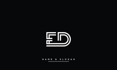 ED, DE, E, D, Abstract Letters Logo monogram