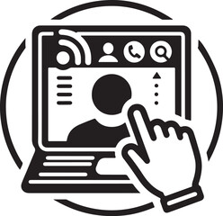 illustration of a person holding a laptop