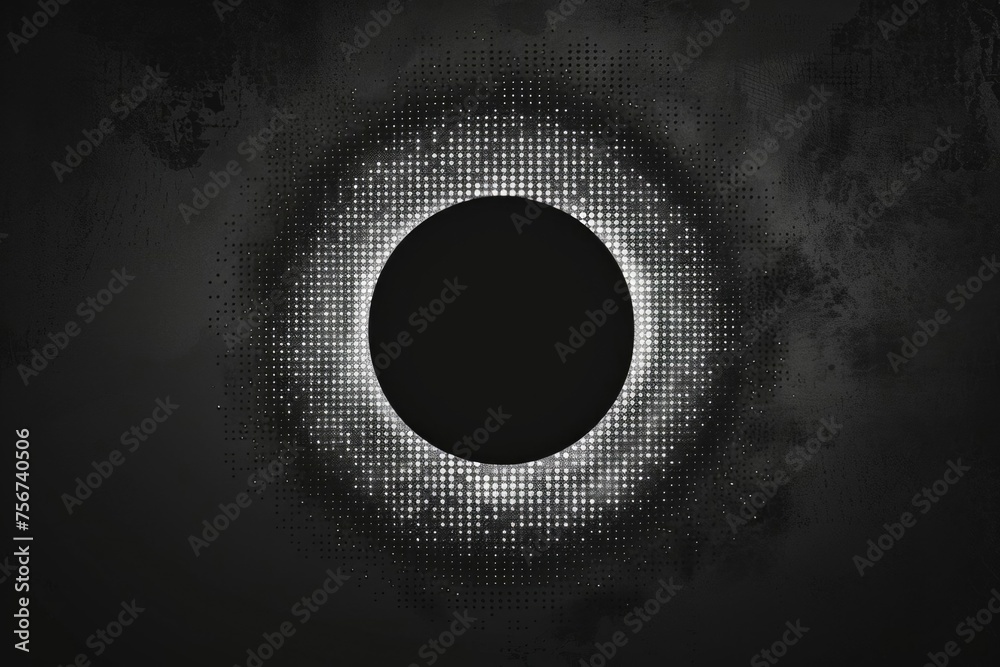 Poster A striking black and white photo capturing a beautiful ring of light. Perfect for adding a touch of elegance to any design project