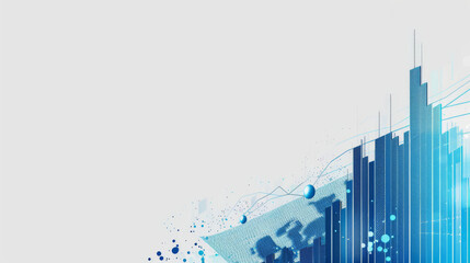 Abstract technology background with urban skyline