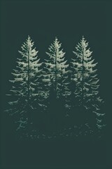 Naklejka premium Snow-covered trees in winter, perfect for seasonal designs