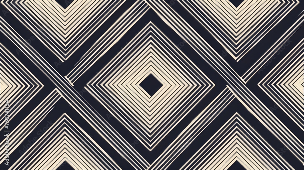 Poster a geometric black and white diamond pattern suitable for various design projects