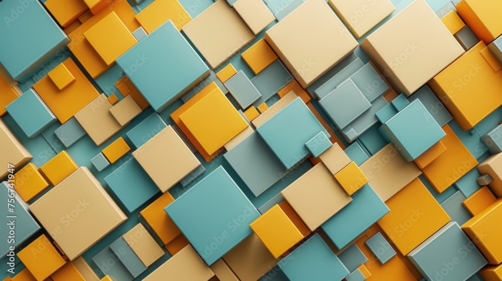 Poster a bunch of cubes stacked together. suitable for educational and abstract concepts