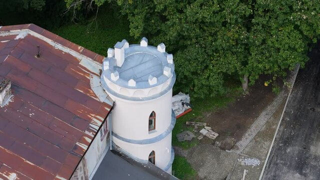 Beautiful Palace Tower Bircza Bircza Aerial View Poland
