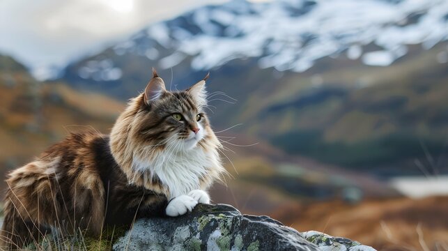 Portrait of Norwegian Forest Cat