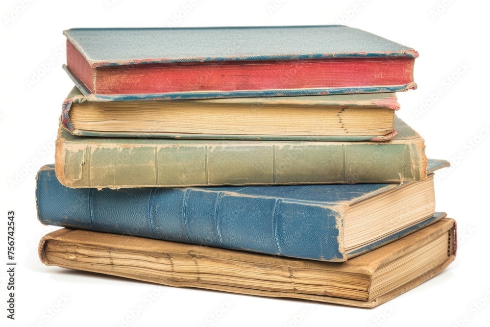 Aufkleber pile of books stacked on top of each other, suitable for educational and reading concepts