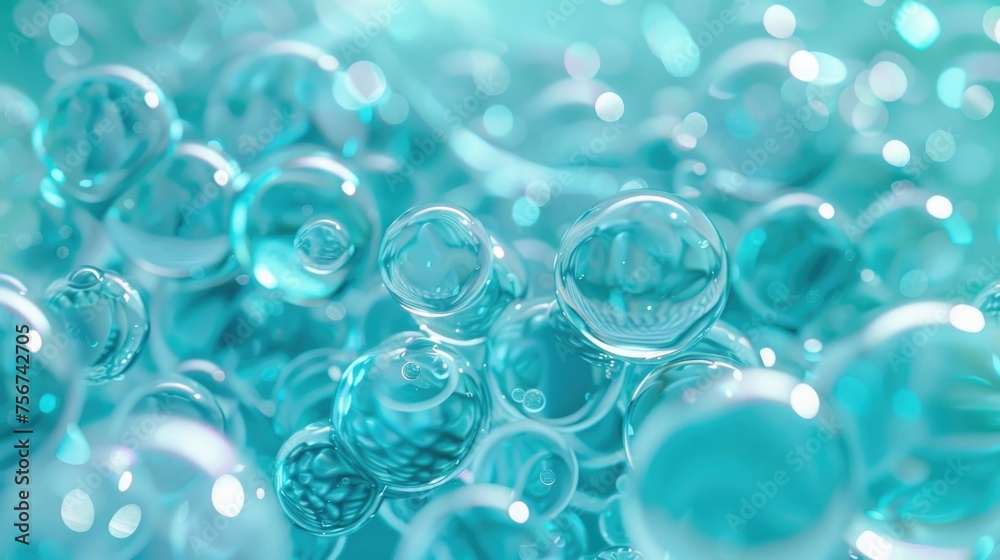 Poster A bunch of bubbles floating on top of each other. Perfect for adding a touch of whimsy to any design project