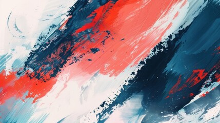 Vibrant abstract painting with red, blue, and white colors. Perfect for artistic projects