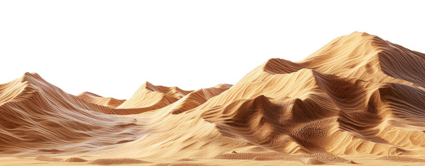 Tranquil desert dunes under the silence of night, cut out - stock png.