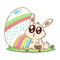 Easter bunny, cute, easter egg, cartoon, drawing, design, concept, clip art