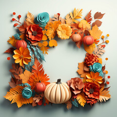 Fototapeta premium fall decoration template сreated with Generative Ai