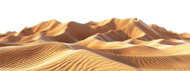 Fototapeta na wymiar Tranquil desert dunes under the silence of night, cut out - stock png.