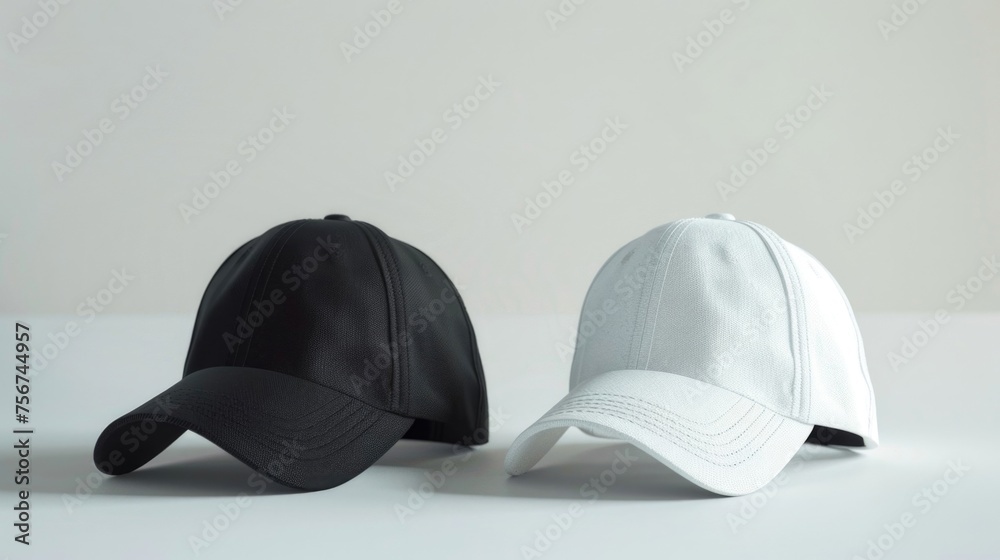 Aufkleber Two hats placed on a table, suitable for various concepts