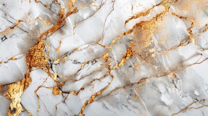 Close-up of a marble surface with elegant gold paint, perfect for luxury design projects