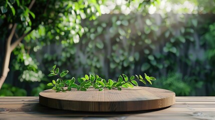 A wooden table with a cutting board, perfect for food preparation. Ideal for kitchen or cooking themes