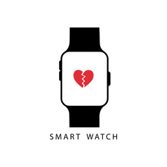 New model Apple and smart hand  Watch, Realistic logo, design Set of simple smart watch flat icons with shadows on white background vector illustration.
