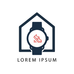 New model Apple and smart hand  Watch, Realistic logo, design Set of simple smart watch flat icons with shadows on white background vector illustration.