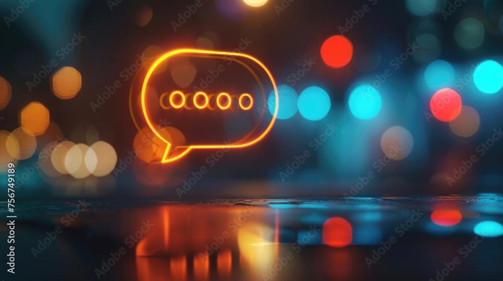 Poster A speech bubble with a blurred effect, suitable for various design projects