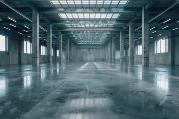 Foto op Canvas An empty industrial building with many windows. Suitable for architectural and urban concepts © Fotograf