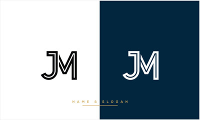 MJ, JM, M, J, Abstract Letters Logo Monogram