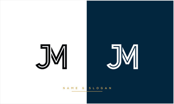 MJ, JM, M, J, Abstract Letters Logo Monogram