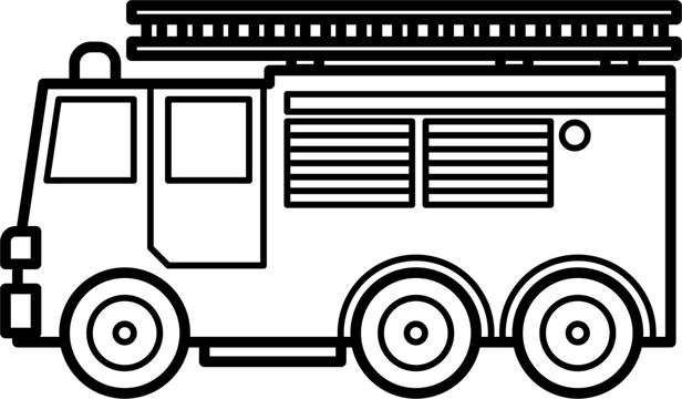 recommend clip art: Fire Truck Outline Vector Illustration