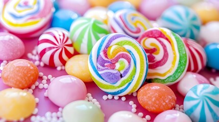 Fototapeta na wymiar close up of sweet color candy