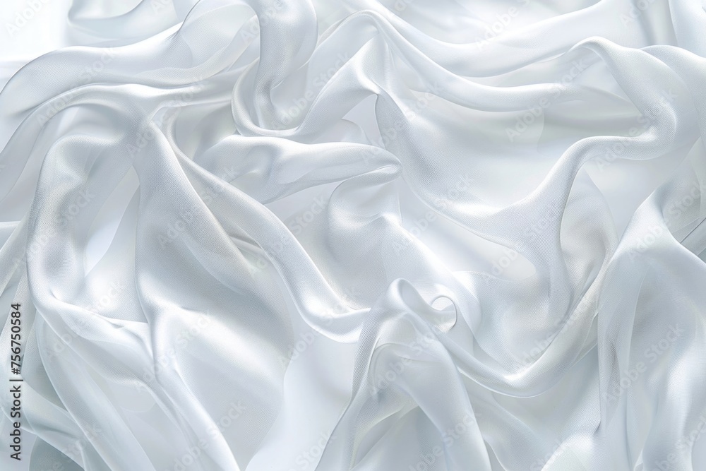Poster a close up of a white cloth on a table. ideal for home decor or dining concepts