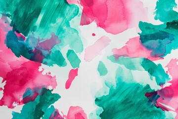 Vibrant Watercolor Splotches on White Background Generative AI - obrazy, fototapety, plakaty