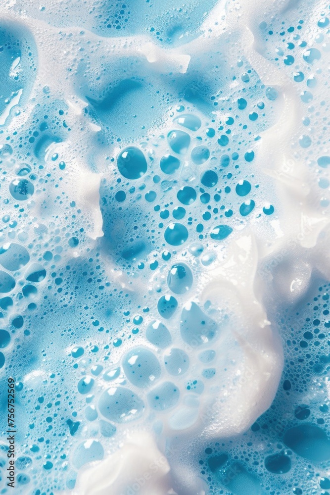 Poster Close up of a foamy surface with bubbles. Ideal for backgrounds or texture images