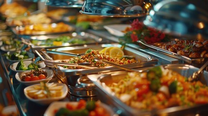 Variety of food options for buffet events