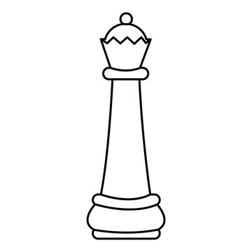 recommend clip art: Coloring page with a doodle queen chess piece. Black and white board game figure. Isolated on white.