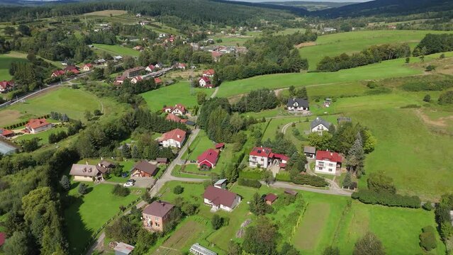 Beautiful Landscape Mountains Bieszczady Bircza Aerial View Poland