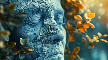Design an impressive 3D model showcasing the effects of environmental factors like UV radiation and pollution on skin aging featuring protective measures.