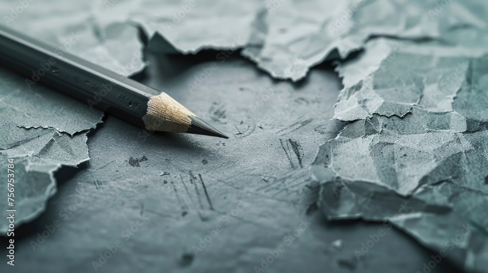 Aufkleber a close up image of a pencil on a piece of paper. ideal for education and office concepts
