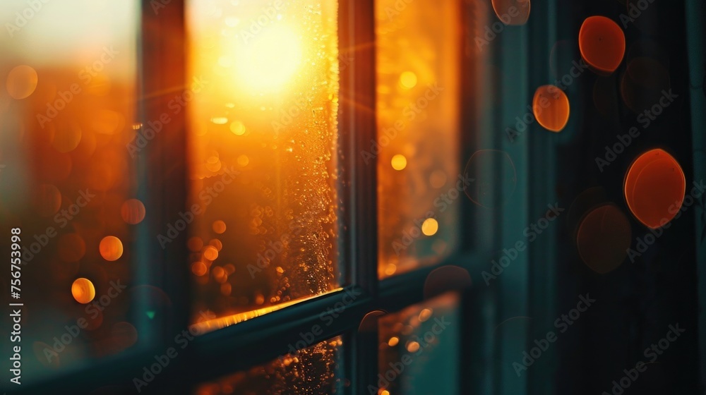 Poster sunlight streaming through a window, suitable for home decor concepts