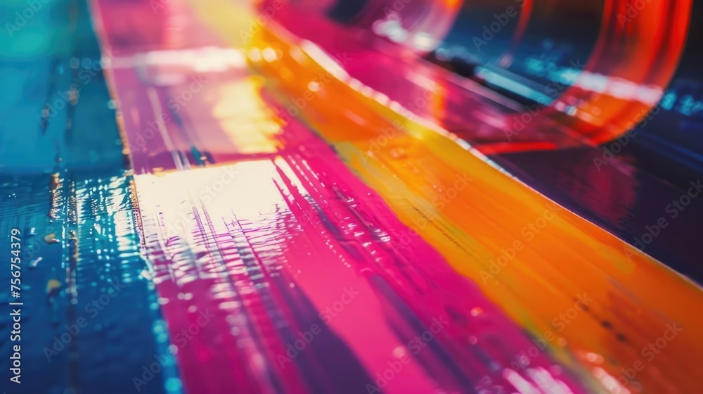 Poster Close up of a colorful object on a table, suitable for various design projects