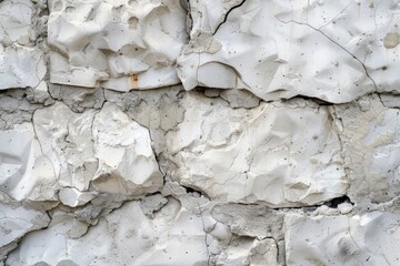 Detailed view of a white rock wall, showing the texture and pattern of the rocks.