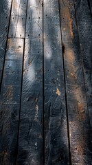 Fototapeta premium Wooden floor. Vertical panels. Black dark wood texture.